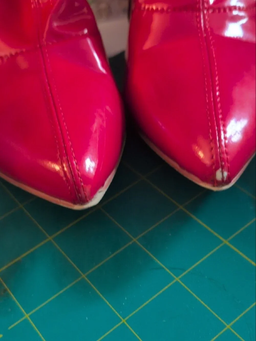 Red Patent Over-the-Knee Stiletto Boots